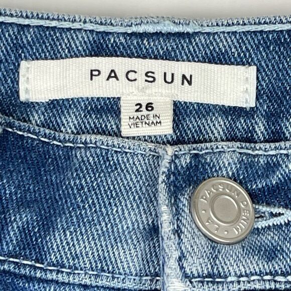 Pac Sun High Waisted Carpenter Blue Jeans Two Tone Women’s Size 26 90s Loose - Picture 6 of 7